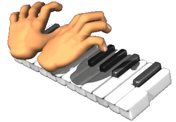Hands playing keyboard